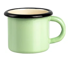 8.5 fl oz Green Enameled Mug Picnic Camping Kids Teacup Mug Durable Sturdy Light