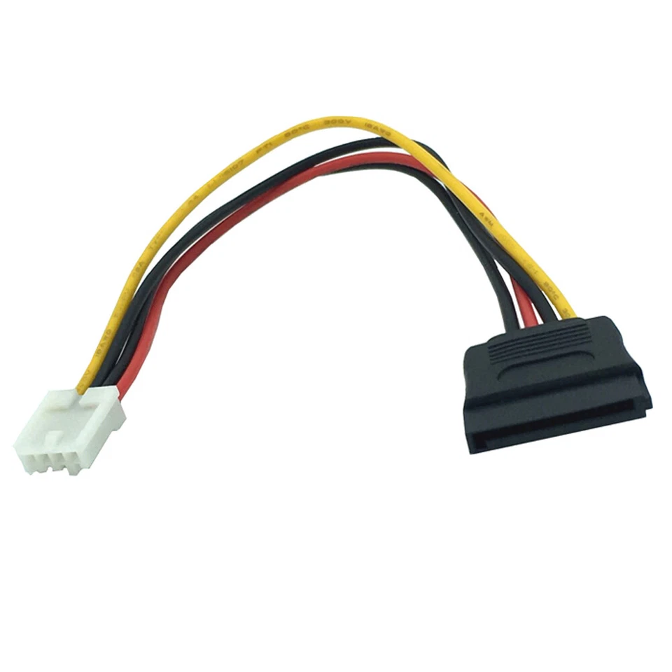 F54 Stromkabel Adapter Floppy 4pin Strom Power Buchse auf SATA 15pin Buchse 18cm - Bild 3 von 4