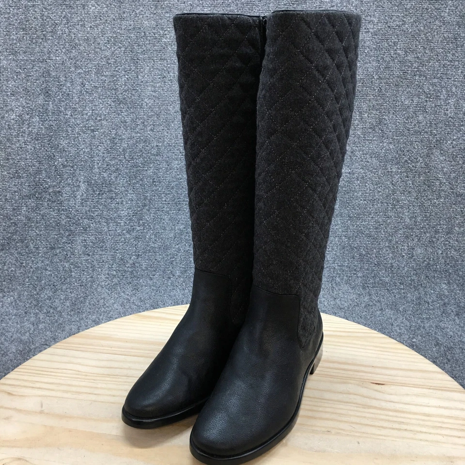 Aerosoles Boots Womens 8 M XC Establish Tall Side Zip Quilted Riding Boots Black - Image 3 of 4