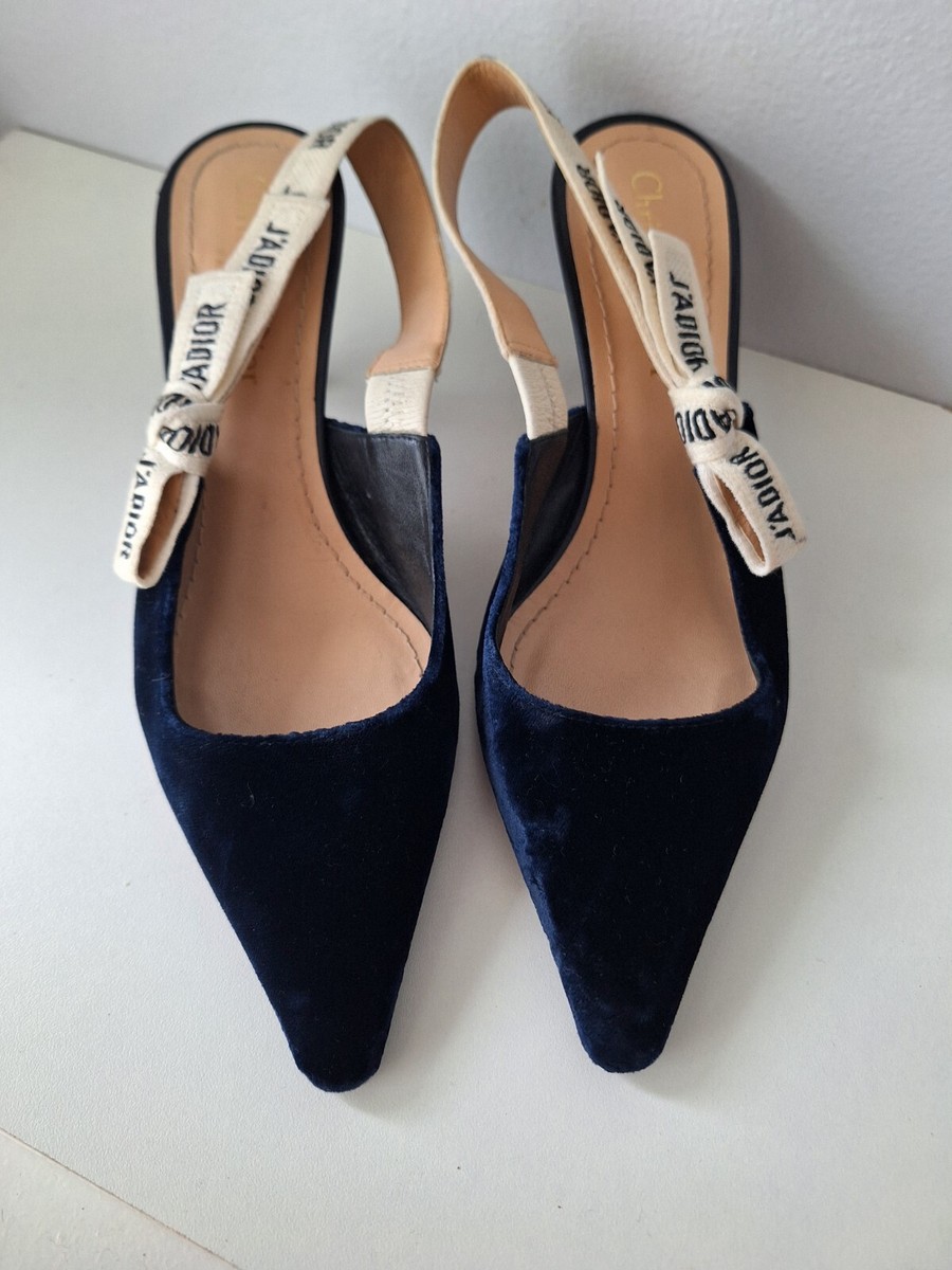 Christian Dior J'adior Ribbon Slingback Pump EU36 Dark Blue Christian Dior J'adior Ribbon Slingback Pump EU36 Dark Blue