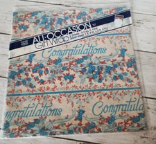 Vintage Tuttle Press All-Occasion "Congratulations" Gift Wrap 2 Sheets