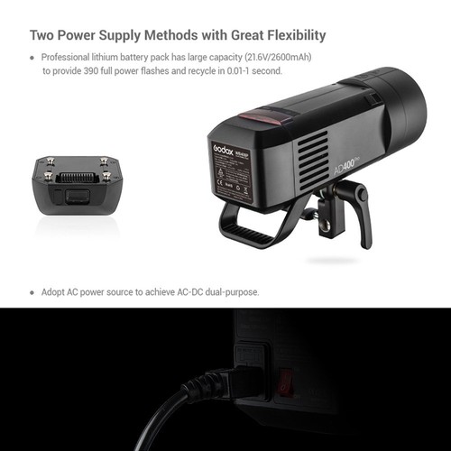 US Godox AD400Pro TTL HSS 2.4G Studio Flash Bowens+95cm Softbox Stand+Carry Case - Picture 9 of 12