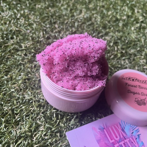 Body Scrub Sugar FOREST BERRIES Organic Vegan Skin Care Pink 100g HANDMADE - Picture 6 of 6
