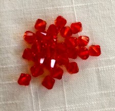25 pc SWAROVSKI CRYSTAL HYACINTH Loose 6mm BEADS 5328 Bicone, Orange, Free Ship