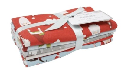 Create It Christmas Gnomes Fat Quarter Bundle 18''x21'' Precut Red White Blue Gray