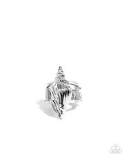 Paparazzi California Conch - Silver - High Sheen Detailed Conch Shell - Ring