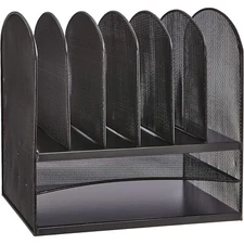 Mesh Office Organizer – 6 File Slots & 2 Paper Trays, AmazonBasics Desktop Rack