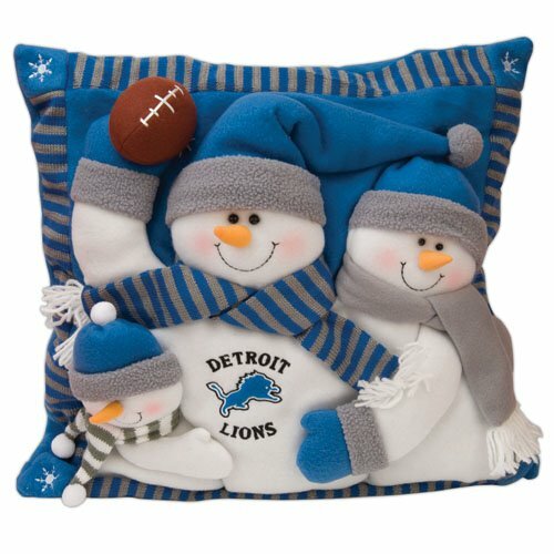 NEW NFL Detroit Lions Snowman Family Pillow, LARGE FLEECE WITH 3D