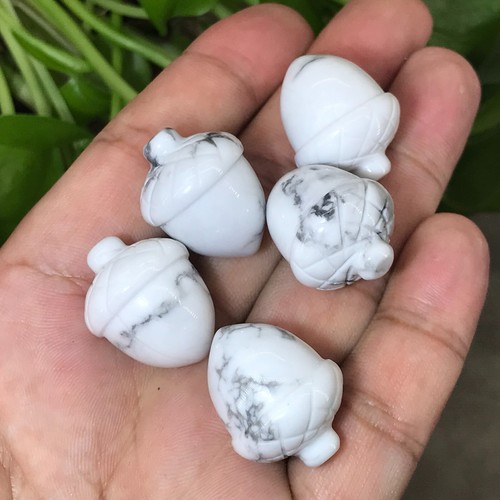 5pcs Natural howlite acorn quartz crystal Reiki healing gems - Bild 11 von 11