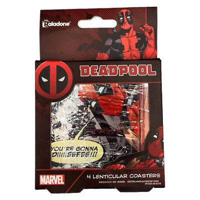 Paladone Marvel Deadpool 4 Lenticular Coasters - 4x Getränkeuntersetzer Holo 9cm