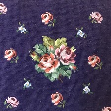 Vintage Paragon Needlepoint Unfinished Floral PILLOW SEAT COVER 25  X24  