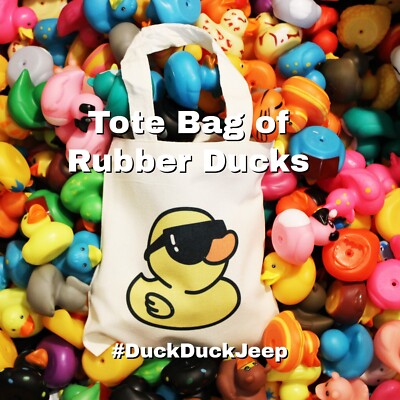 Bag of 10 Rubber Ducks for Duck Duck Jeep - Assorted Styles + Mini Tote Bag