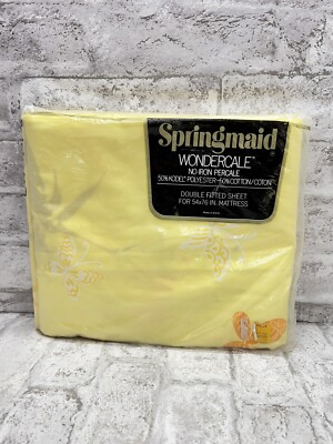 Vintage Springmaid Wondercale Butterfly Percale Bed Sheet Fabric Nos Flower