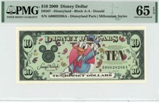 2000 $10 Disney Dollar Donald PMG 65 EPQ (DIS67)