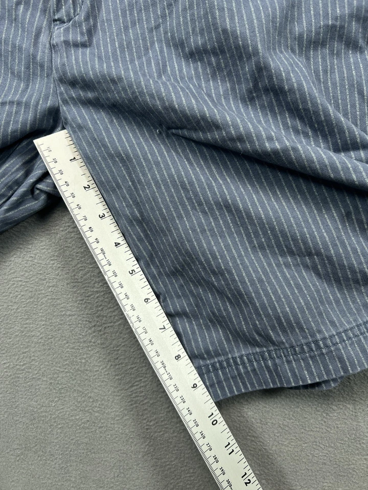 St Johns Bay Shorts Mens 34 Blue Stripe Chino Long Casual Mens - Image 4 of 4