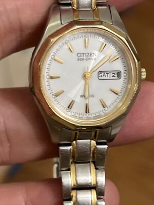 Citizen's Lady's Eco-Drive Classic Two-Tone Watch Keeps Perfect Time white