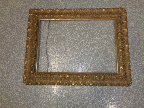 Vintage Large Ornate Gold Carved Picture Frame Gesso