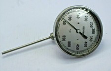 Reotemp 50-550F Bi-Metal Thermometer 5" Dial 5" Stem New