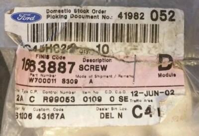 Genuine Ford Timing Gear Screw X5 1663887 for sale online | eBay