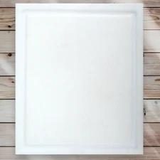 White Cutting Board 12x12 HDPE 1/2" Thick Liquid Groove FDA NSF Handmade USA