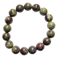 Dragon's Blood Jasper 12mm Bead Bracelet 7.5"