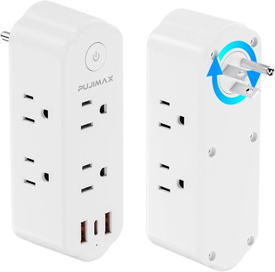 9in 1 Power strip Multi-function USB Outlet Expander 180 degree Rotation AC plug