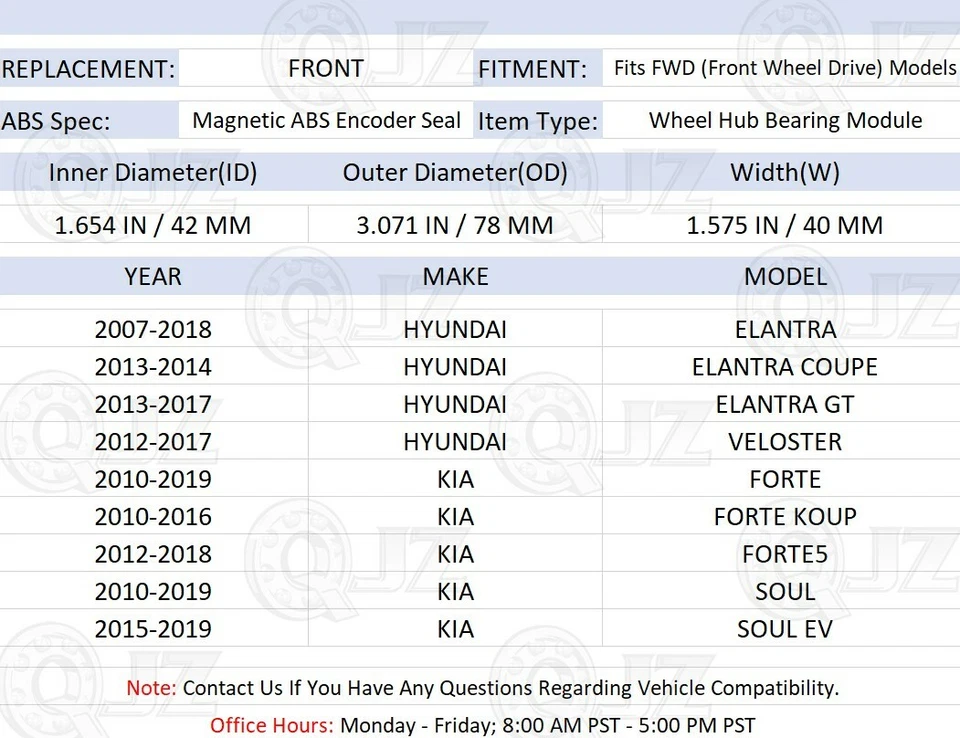 [DELANTERO (cantidad 1 pieza)] Repuesto de cojinete de rueda para Kia Forte5 2012-2018 tracción delantera Foto 2 de 4