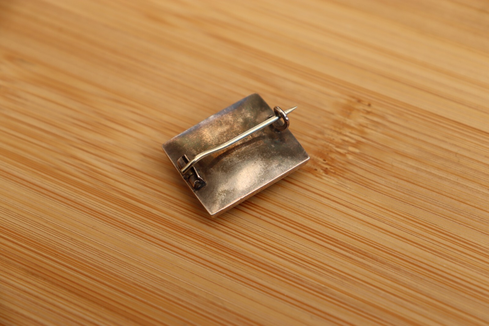 Antique Rectangular Black Agate Silver-Backed Bro… - image 7