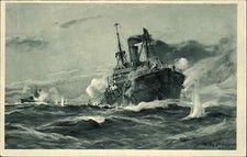 Cartolina tedesca prima guerra mondiale A/s Willy Stower barca tedesca LI