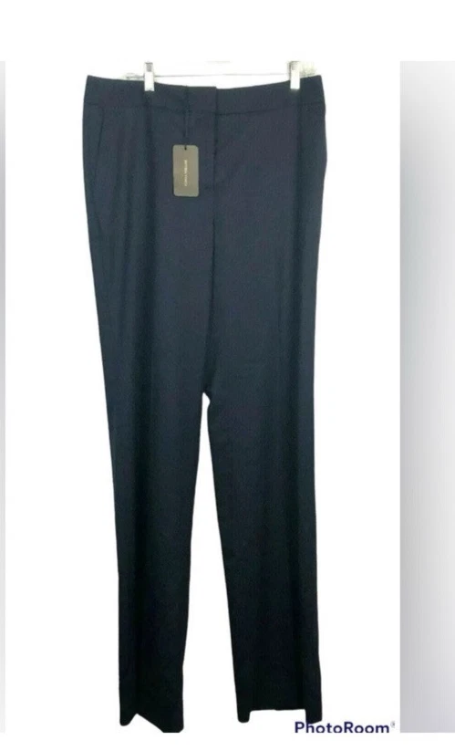 Pantalone Bottega Veneta uniforme lana elasticizzato nero gamba larga nuovo con etichette taglia 44 donna