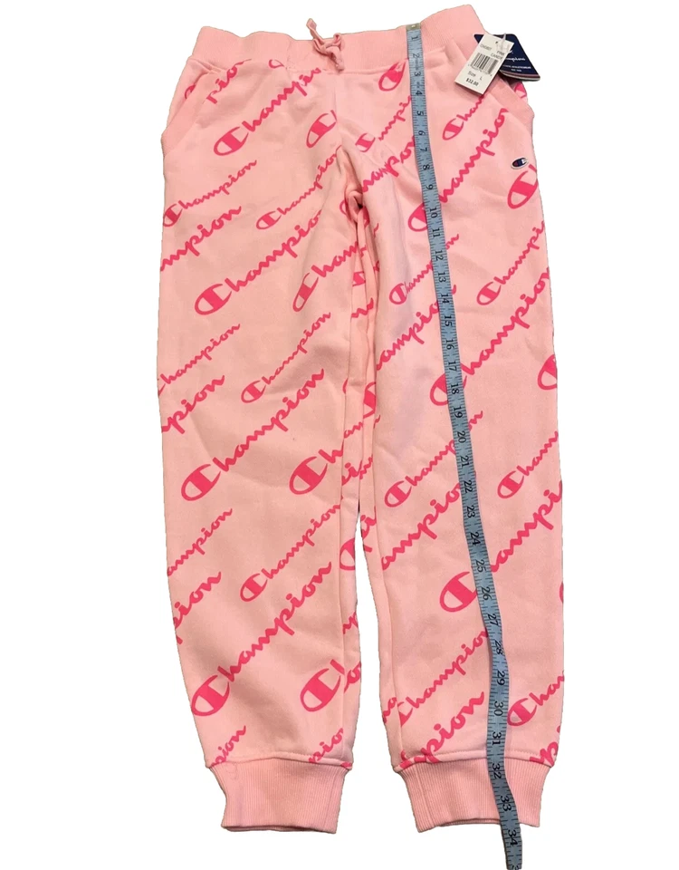 Pantalón de chándal Champion Girls con estampado integral de vellón (rosa, grande) Foto 4 de 4