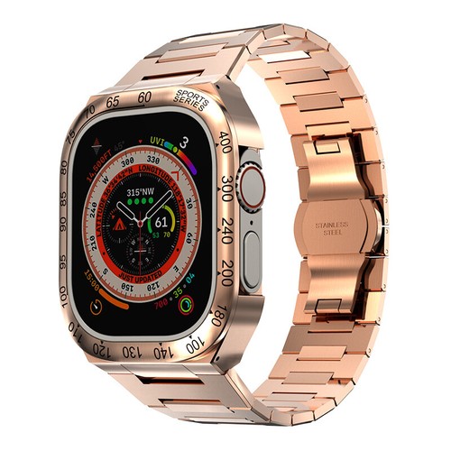 Boîtier lunette métal acier inoxydable str pour bracelet Apple Watch Ultra 2 49 mm - Photo 29 sur 74