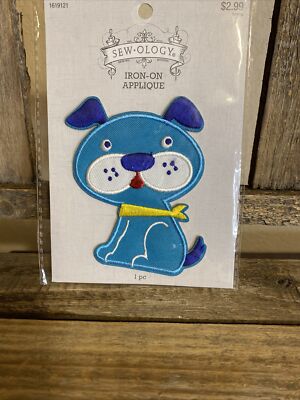 Sew-ology - Iron On Applique Patch 1619121 Whimsical Blue Dog | eBay