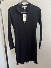 NWT Size S Michael Kors Ribbed-Knit Dress Black Retail $98