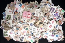 WORLDWIDE ON-PAPER STAMP MIX: SIX POUNDS!  MOSTLY 1970-90!
