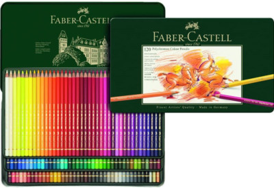 Faber-Castell Polychromos Artists  Color   Pencils  -  Tin  of 120 Colors - Prem