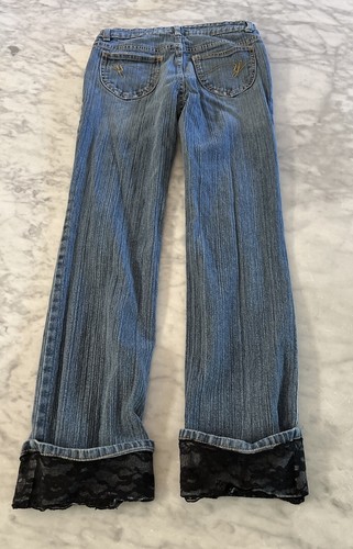 Vintage YES Blue Jeans Lace Trim Women’s 14(see Measurements) Style Th50160 - Picture 5 of 14