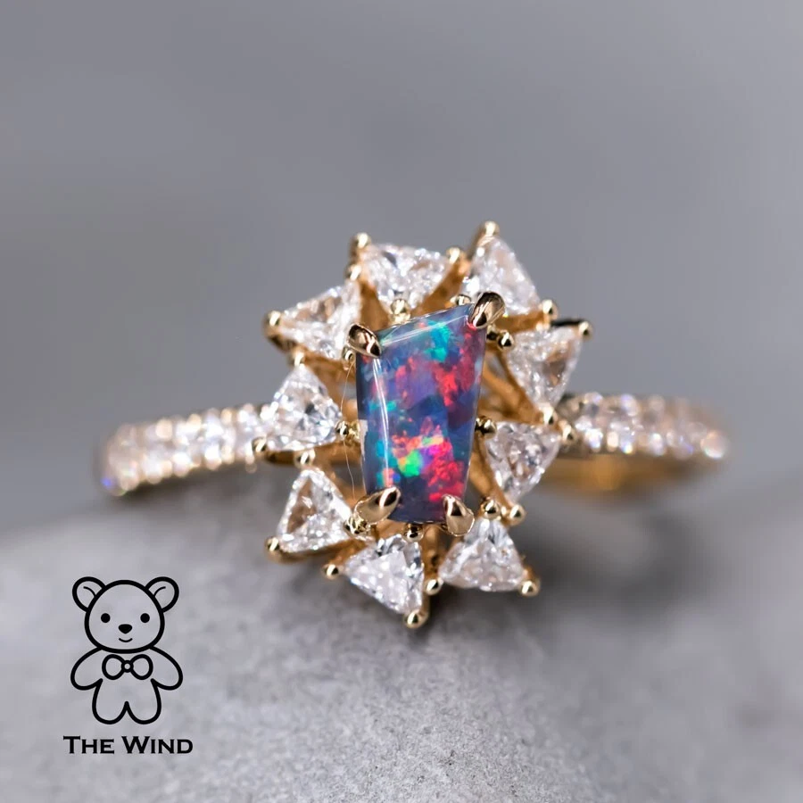 Australian opal engagement online ring