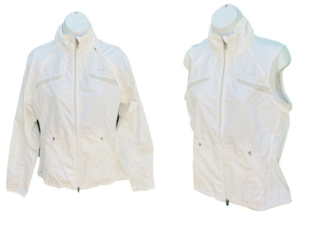 New NIKE + Women's Reflective Rain Jacket Converts to Gilet White M (10-12) | eBay