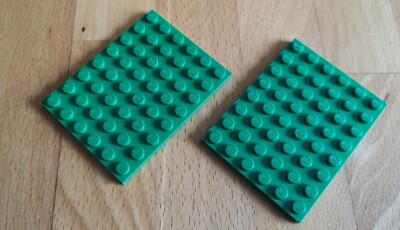 6-reihige Lego Basic-Platten in grün 6 x 8; 2 Stück (3036) (S064)