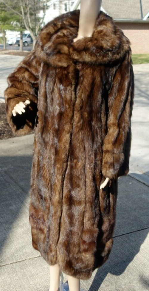 Women's Russian Sable Fur Coat Large Brown