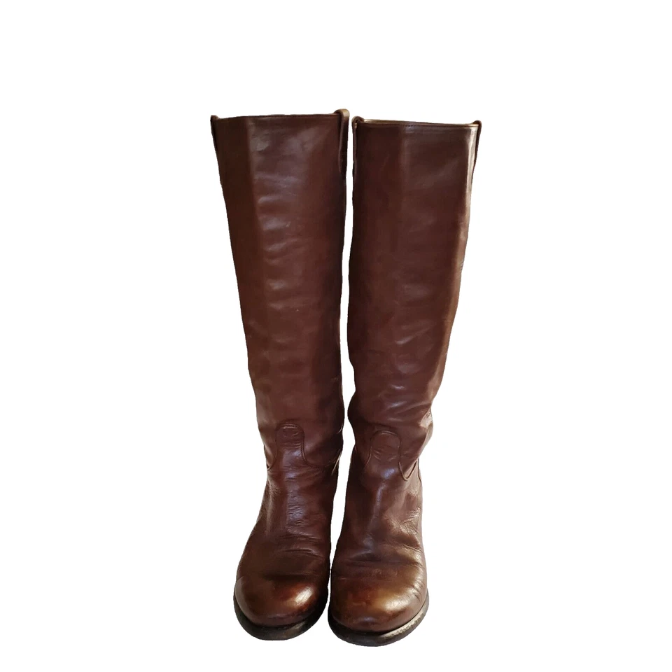 Botas de montar Rocco P. para mujer de cuero marrón hasta la rodilla talla 36,5 EE. UU. 6,5 Italia Foto 2 de 4