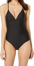 Splendid Women's Solid Removable Soft Cup One-Piece Swimsuit Black Size XS 2610