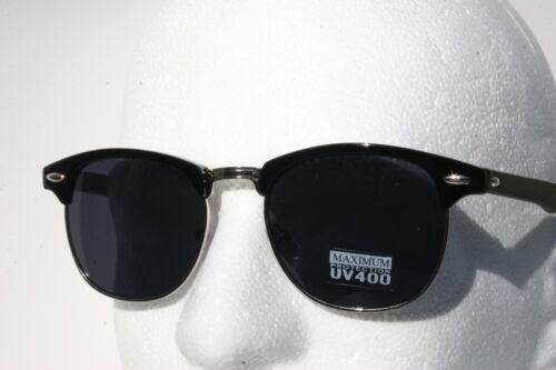 Medium Round horned rim sunglasses Black man woman - Afbeelding 1 van 1