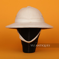 Vintage Military Vietnam War Era Pith Safari Khaki Sun Hat