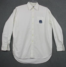Polo Ralph Lauren Scribble Shirt Mens Medium White Long Sleeve Monogram Pocket