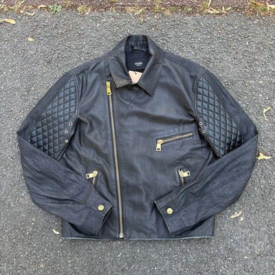 Versus Versace Herren Lederjacke Biker schwarz Gr. 50 gesteppt, kurz - Bild 1 von 4