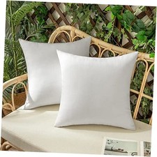Set of 2 Outdoor Waterproof Throw Pillow Covers 18" x 18" Pack of 2 White