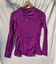 Athleta 1/4 Zip Stretch Long Sleeve Knit Activewear Top Solid Purple Women's S