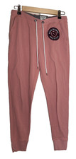 Vintage Abercrombie and Fitch Sweatpants Small Joggers Pink Varsity Logo 90s Y2K